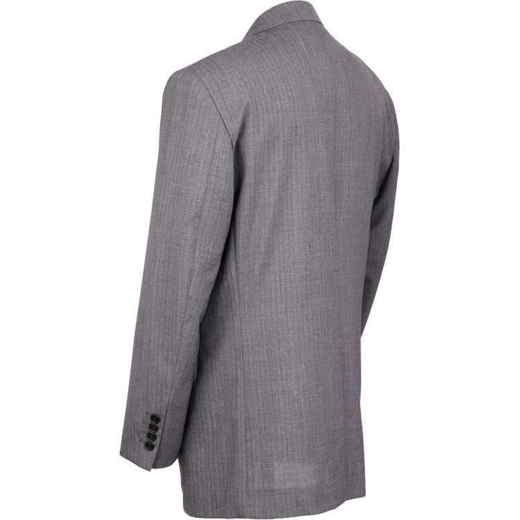 トゥルートップ 【TRUE TOP】【春夏】スペアパンツ付き/2釦シングルスーツ 1タック/グレー×ストライプ グレー系(灰)