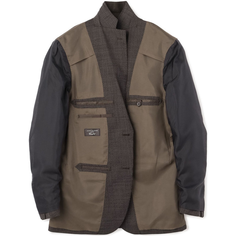ＪＰ コンフォート 【JOHN PEARSE comfort】【春夏】2釦シングルスーツ ショートタック/ブラウン×チェック/REAL BROWN/NEW ZEALAND WOOL/SustainaBee Wool/※裾上げ必要 茶中間