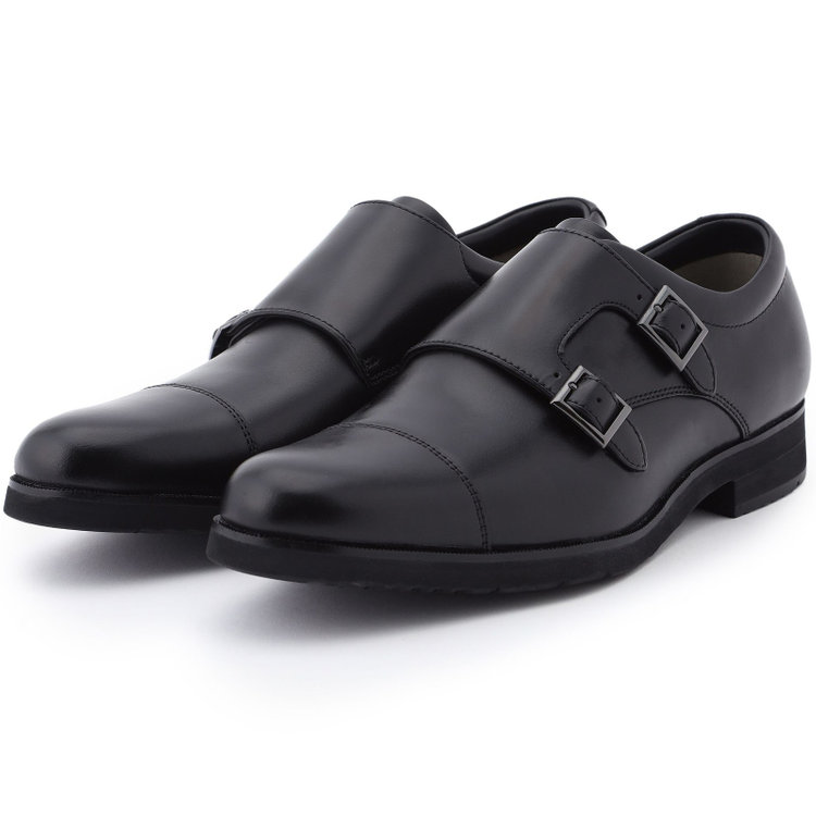 ジョンピアース 【JOHN PEARSE】ダブルモンクシューズ/ブラック/セメント製法/Moon star PREMIUM 黒