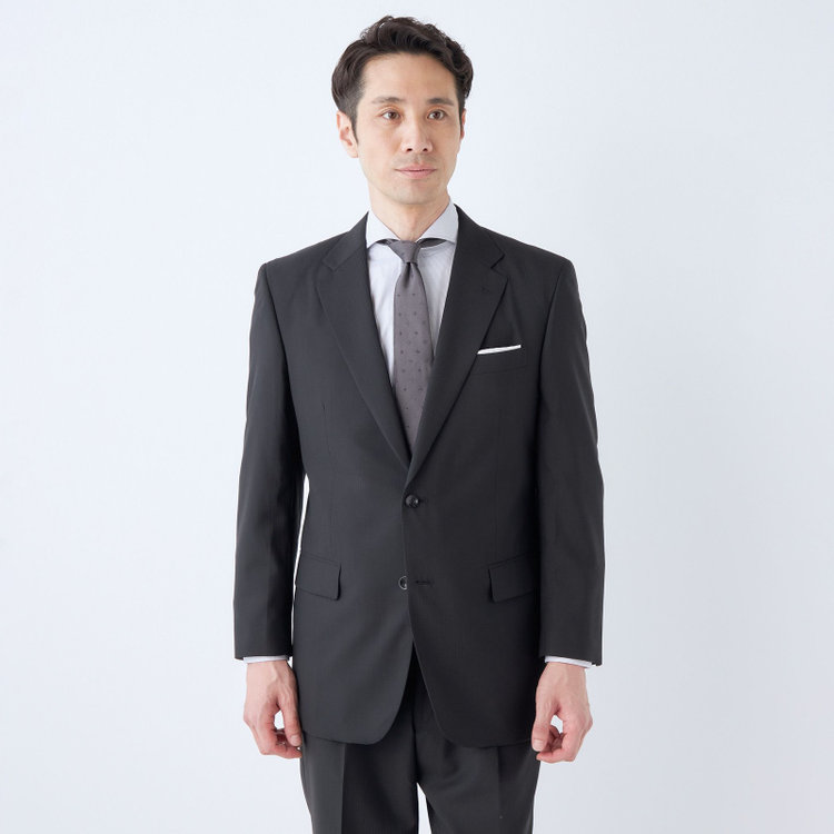 ドナートヴィンチ 【Donato Vinci Italy】【春夏】スペアパンツ付き/ 2釦シングルスーツ 1タック/ブラック×シャドーストライプ/ULTRA LIGHT SPEC・シャワークリーン※裾直し必要 黒