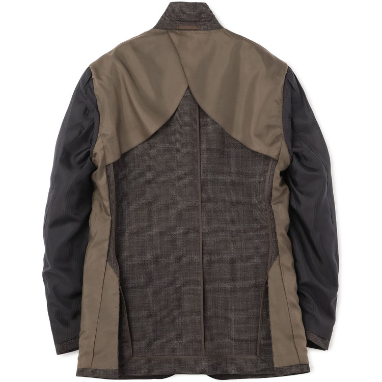 ＪＰ コンフォート 【JOHN PEARSE comfort】【春夏】2釦シングルスーツ ショートタック/ブラウン×チェック/REAL BROWN/NEW ZEALAND WOOL/SustainaBee Wool/※裾上げ必要 茶中間