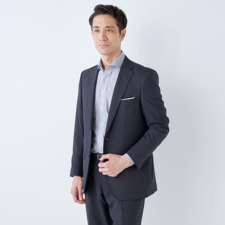 ＫＡＮＳＡＩＭＡＮ 【KANSAIMAN collection】【春夏】2釦シングルスーツ ショートタック/ネイビー/ULTRA LIGHT SPEC・シャワークリーン 紺中間
