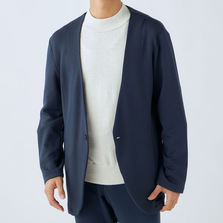 ＵＷＳ ＨＯＭＥ 【ULTRA WORK SUIT/HOME LINE】【春夏】セットアップ1釦ノーカラージャケット/ネイビー ネイビー系(紺)