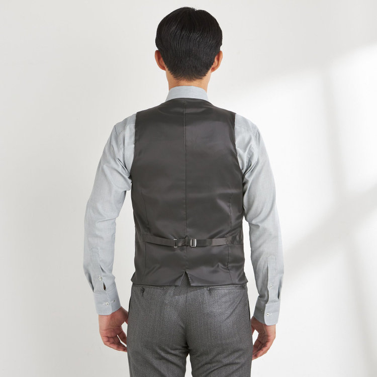 ＪＰ コンフォート 【JOHN PEARSE comfort】【年間】2釦シングルスリーピーススーツ ショートタック/グレー/ウォッシャブル/※裾上げ必要 グレー中間