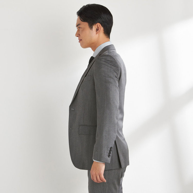 ＪＰ コンフォート 【JOHN PEARSE comfort】【年間】2釦シングルスリーピーススーツ ショートタック/グレー/ウォッシャブル/※裾上げ必要 グレー中間