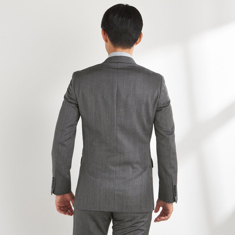 ＪＰ コンフォート 【JOHN PEARSE comfort】【年間】2釦シングルスリーピーススーツ ショートタック/グレー/ウォッシャブル/※裾上げ必要 グレー中間