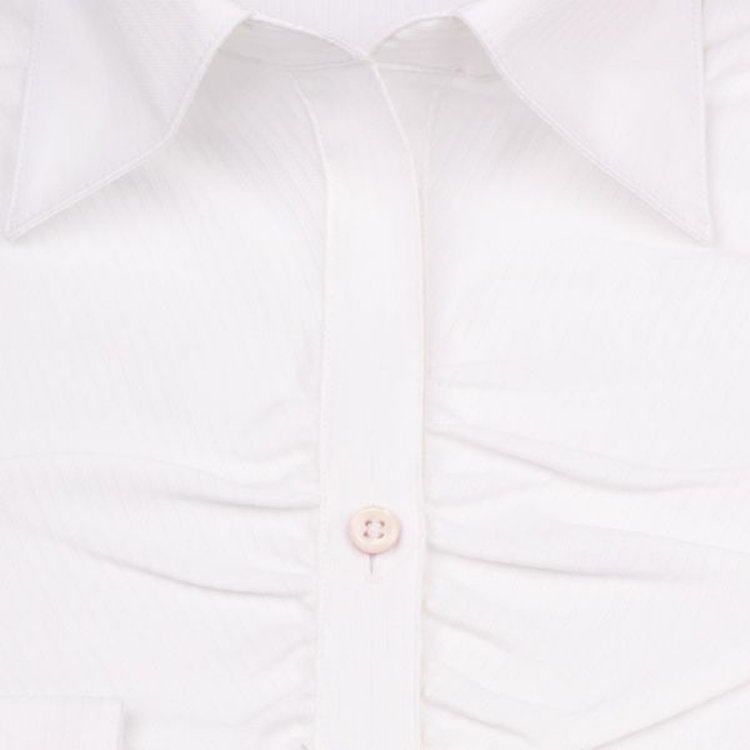 ＥＮＧＬＩＳＨ ＧＩＲＬ 【english girl by J.P.】スキッパーカラーブラウス/ホワイト×ドビーツイル/ギャザー/HIGH SPEC FABRIC ホワイト系(白)