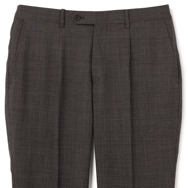 ＪＰ コンフォート 【JOHN PEARSE comfort】【春夏】2釦シングルスーツ ショートタック/ブラウン×チェック/REAL BROWN/NEW ZEALAND WOOL/SustainaBee Wool/※裾上げ必要 茶中間