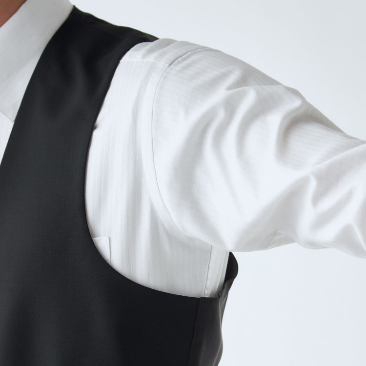 ソノタ（KONAKA用） 【JOHN PEARSE BLACK】【年間】リバーシブルジレ(ベスト)/ブラック＆グレー/SHOWER CLEAN 黒