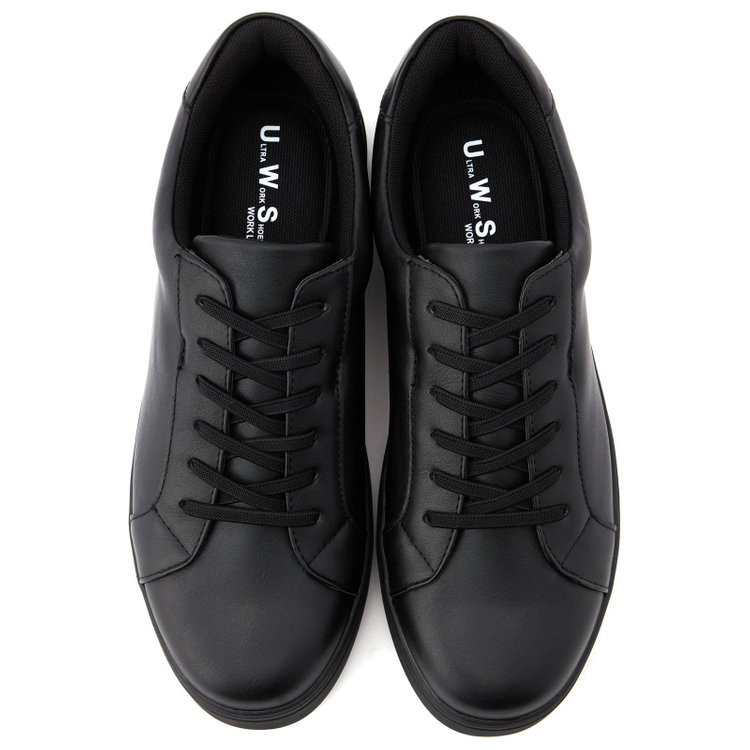 ＵＷＳ ＷＯＲＫ 【ULTRA WORK SHOES】Bizスニーカー ノーハンズ仕様 / ブラック/ ビジカジ・インターン対応 黒