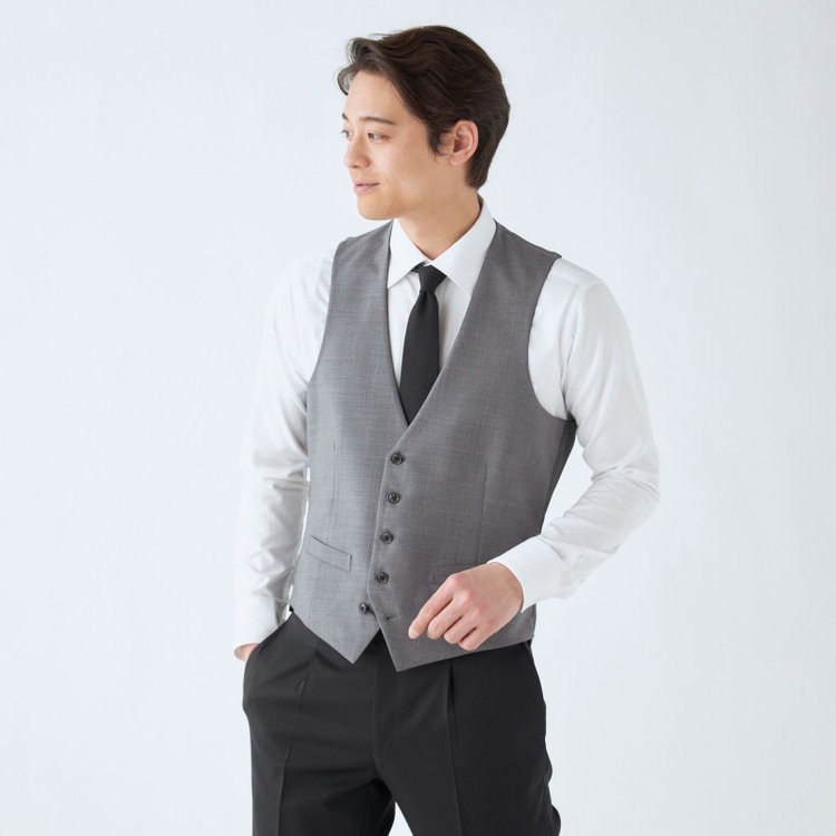 ソノタ（KONAKA用） 【JOHN PEARSE BLACK】【年間】リバーシブルジレ(ベスト)/ブラック＆グレー/SHOWER CLEAN 黒