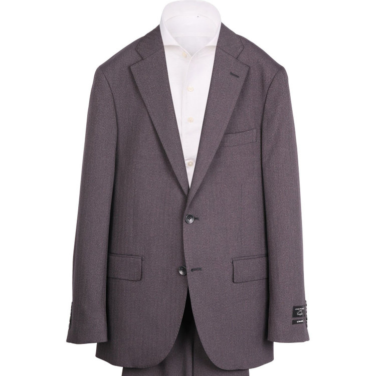 ＪＰ コンフォート 【JOHN PEARSE comfort】【秋冬】2釦シングルスーツ ショートタック/グレー×ヘリンボーンストライプ/ULTRA MOVE/TRABEST/ウォッシャブル/ストレッチ グレー系(灰)