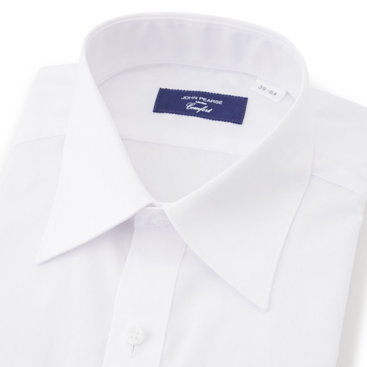 KONAKA　アウトレット 【WEB限定/OUTLET/汚れ・キズ等有】【JOHN PEARSE comfort navy】【STYLISH】【形態安定】レギュラーカラーワイシャツ/ホワイト 白
