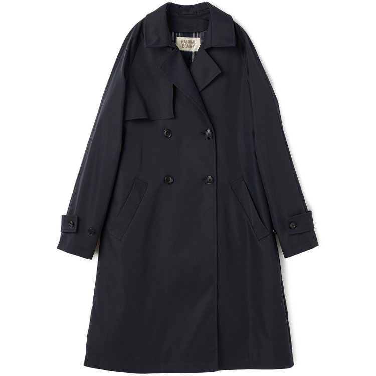 ナチュラル　ビューティー 【NATURAL BEAUTY】ダブルトレンチベルテッドコート/ネイビー 紺中間