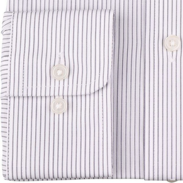 ＤＵＫＥ ＭＯＲＧＡ 【発送在庫あり】【DUKEMORGAN】【形態安定】ワイドカラーワイシャツ/グレー×ストライプ グレー中間