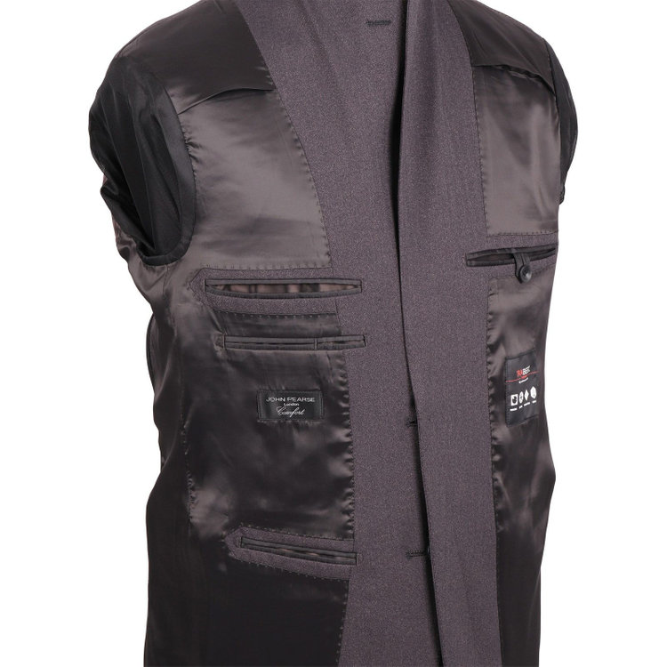 ＪＰ コンフォート 【JOHN PEARSE comfort】【秋冬】2釦シングルスーツ ショートタック/グレー×ヘリンボーンストライプ/ULTRA MOVE/TRABEST/ウォッシャブル/ストレッチ グレー系(灰)