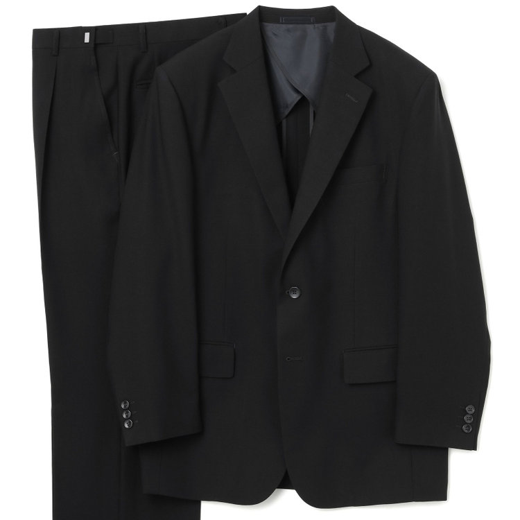 在庫ありA6 夏 サマー シングル ブラック フォーマル スーツ 紳士 ワンタック 黒 718-0 送料無料 ブラックスーツ
