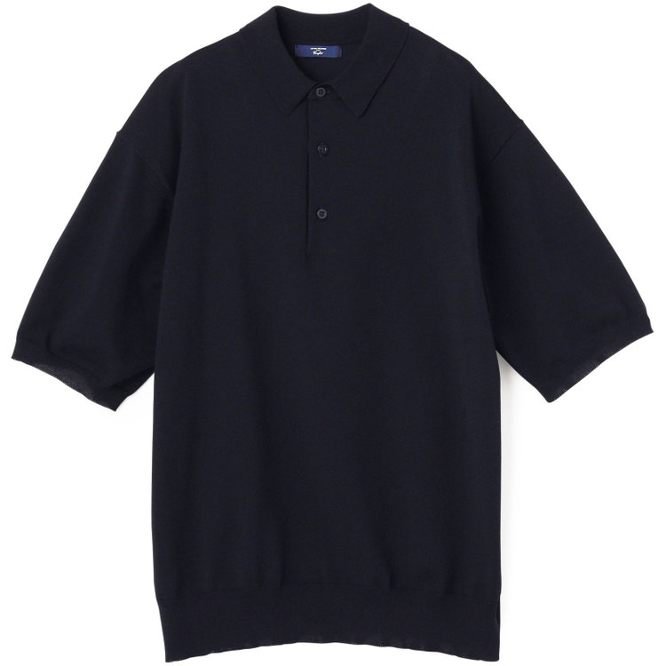ジョンピアース 【JOHN PEARSE comfort navy】【半袖】ニットポロ/ネイビー 紺中間