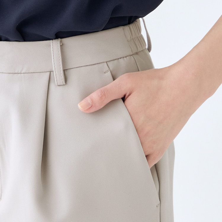 ＭＩＲＵＭ 【mirum purple】【年間】タックテーパードパンツ/グレージュ グレー淡色