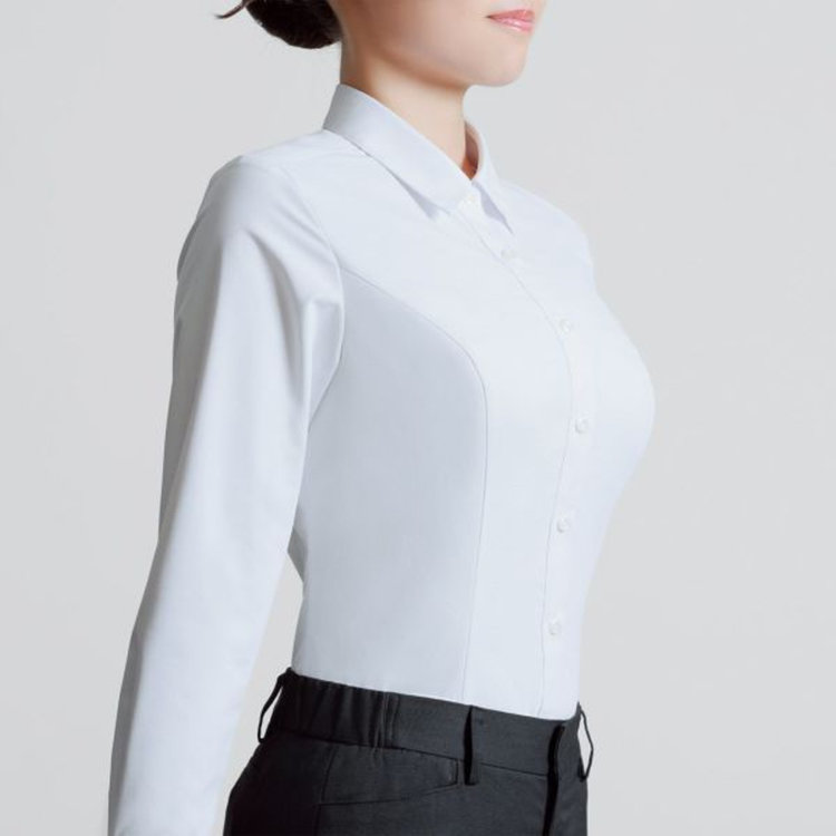 ソノタ（KONAKA用） 【KONAKA×overE/長袖】レギュラーカラーブラウス/ホワイト/形態安定 ホワイト系(白)