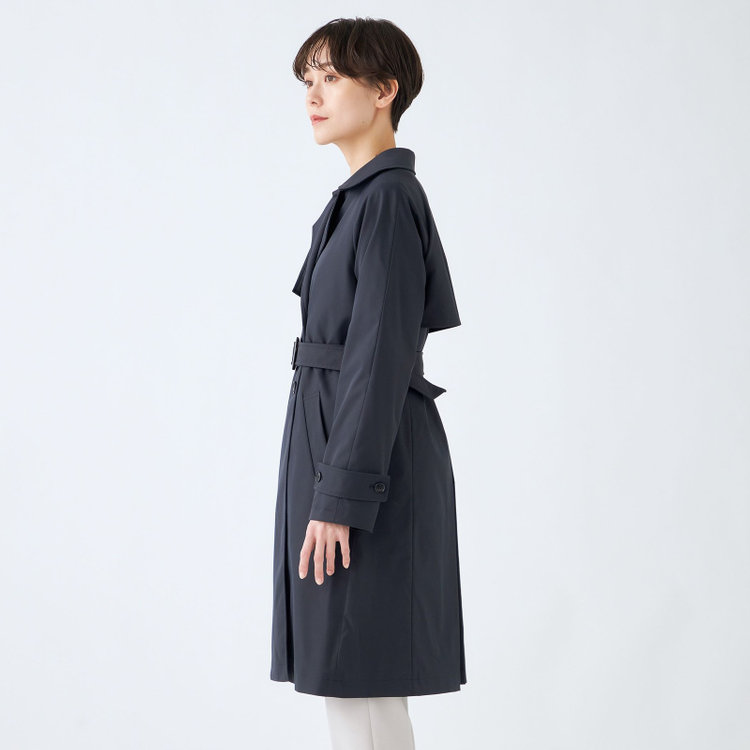 ナチュラル　ビューティー 【NATURAL BEAUTY】ダブルトレンチベルテッドコート/ネイビー 紺中間