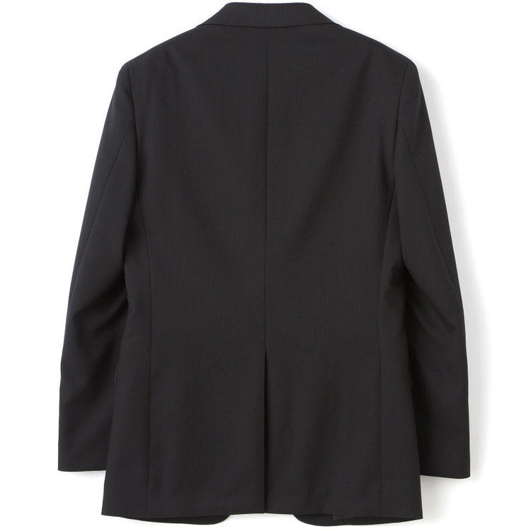 ハイスペックモーション 【HIGH SPEC MOTION】【年間】2釦シングルスーツ 0タック/ブラック×シャドーストライプ/パンツウォシャブル/※裾上げ必要 黒