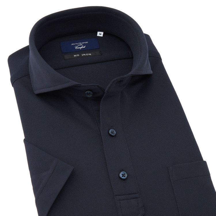 ＪＰコンフォート ネイビー 【発送在庫あり】【WEB限定】【半袖】【JOHN PEARSE comfort navy】カッタウェイビズポロシャツ プルオーバータイプ/ネイビー/ULTRA MOVE「ニット素材」「ノーアイロン」「ストレッチ」「高通気性」 青濃色