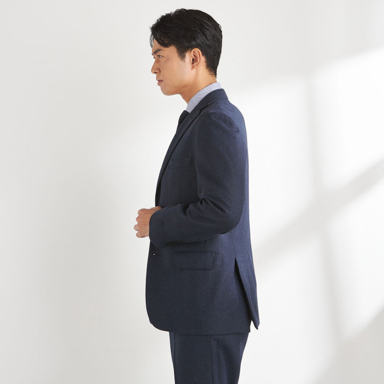 ＪＰ コンフォート 【THE 神 SUIT】【JOHN PEARSE comfort】【秋冬】2釦シングルスーツ ショートタック/ネイビー/ウエストムーブ/REDA ACTIVE/NEW ZEALAND MERINO/SHOWER CLEAN/※裾上げ必要 紺濃色