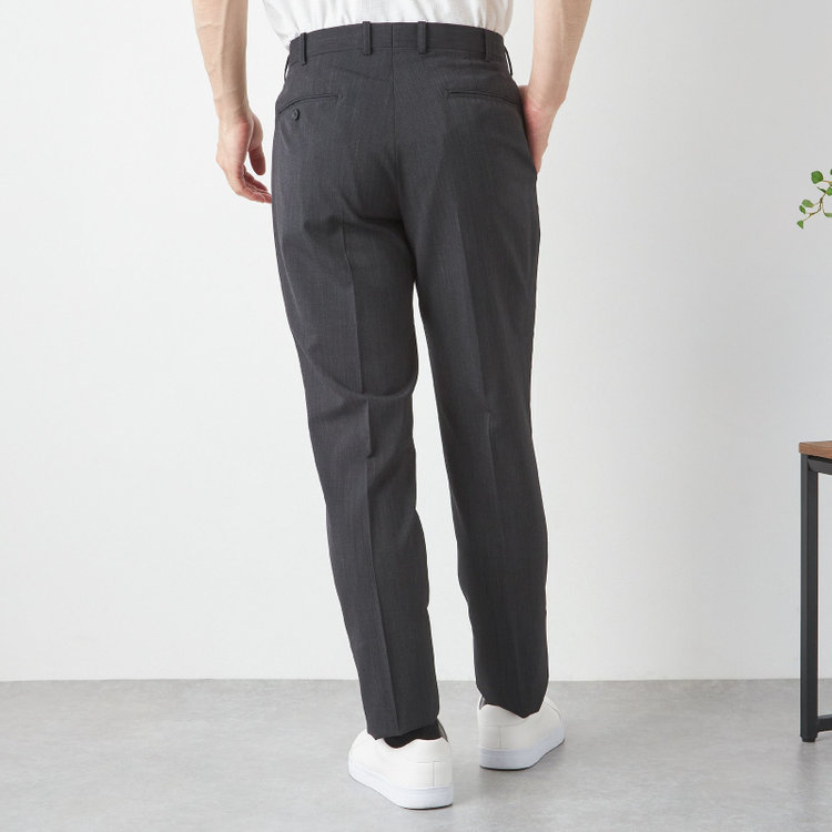 ＪＰ コンフォート 【JOHN PEARSE comfort】【春夏】2釦シングルスーツ ショートタック テーパードパンツ/ ダークグレー / SHOWER CLEAN ※裾直し必要 グレー濃色
