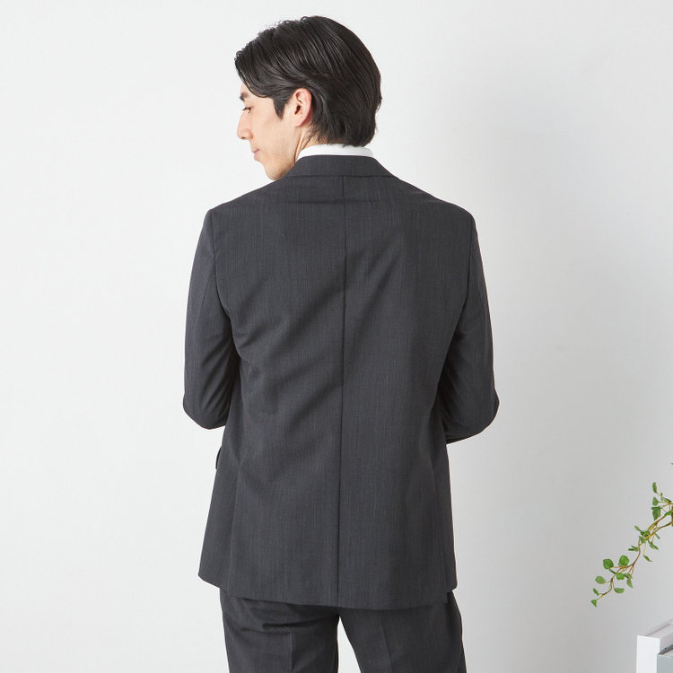 ＪＰ コンフォート 【JOHN PEARSE comfort】【春夏】2釦シングルスーツ ショートタック テーパードパンツ/ ダークグレー / SHOWER CLEAN ※裾直し必要 グレー濃色