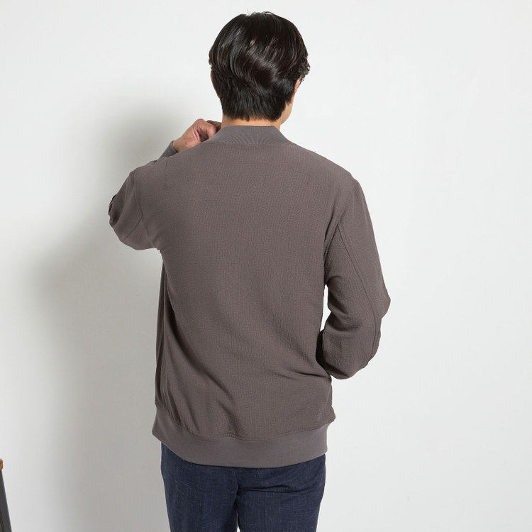 スタンリーブラッカ  【stanley blacker new york】シアサッカー MA-1/ブラウン 茶中間