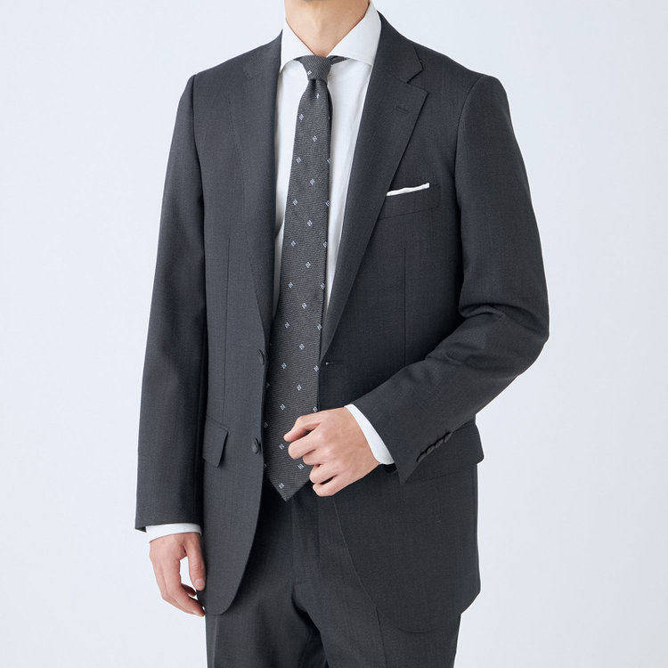 ドナートヴィンチウォモ 【THE 神 SUIT】【Donato Vinci Italy UOMO】【秋冬】2釦シングルスーツ 0タック/グレー/NEW ZEALAND WOOL/REAL COLLECTION/SustainaBee Wool/※裾上げ必要 グレー濃色