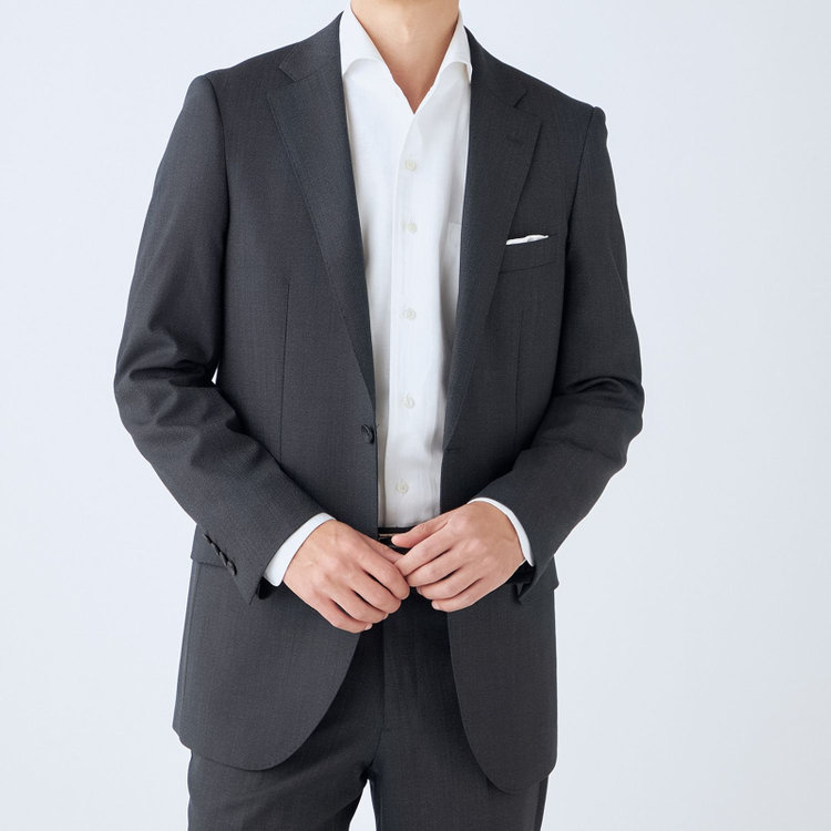 ドナートヴィンチウォモ 【THE 神 SUIT】【Donato Vinci Italy UOMO】【秋冬】2釦シングルスーツ 0タック/グレー/NEW ZEALAND WOOL/REAL COLLECTION/SustainaBee Wool/※裾上げ必要 グレー濃色