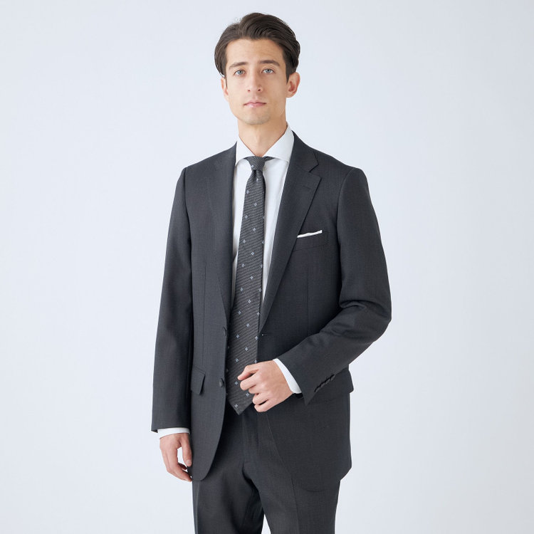 ドナートヴィンチウォモ 【THE 神 SUIT】【Donato Vinci Italy UOMO】【秋冬】2釦シングルスーツ 0タック/グレー/NEW ZEALAND WOOL/REAL COLLECTION/SustainaBee Wool/※裾上げ必要 グレー濃色