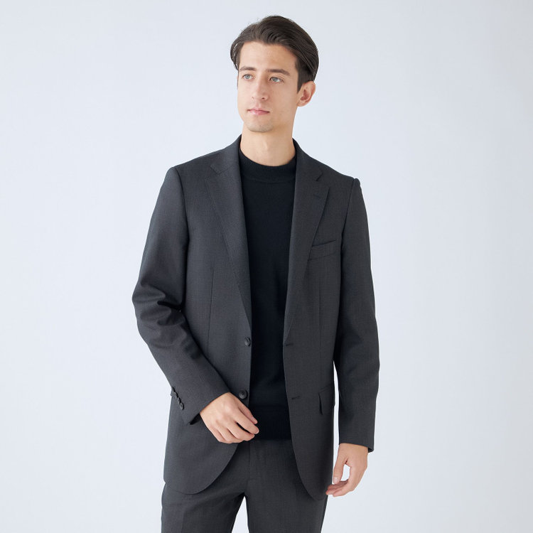 ドナートヴィンチウォモ 【THE 神 SUIT】【Donato Vinci Italy UOMO】【秋冬】2釦シングルスーツ 0タック/グレー/NEW ZEALAND WOOL/REAL COLLECTION/SustainaBee Wool/※裾上げ必要 グレー濃色