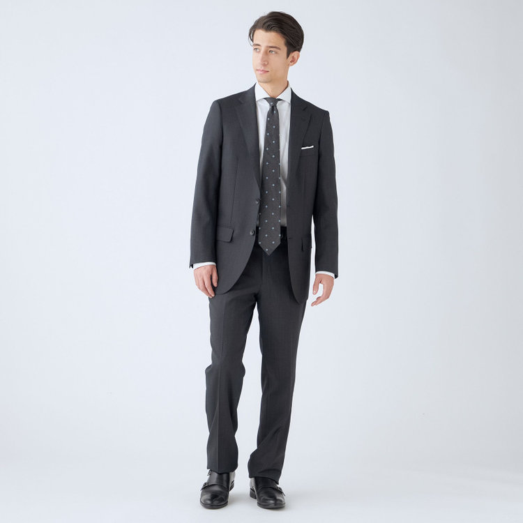 ドナートヴィンチウォモ 【THE 神 SUIT】【Donato Vinci Italy UOMO】【秋冬】2釦シングルスーツ 0タック/グレー/NEW ZEALAND WOOL/REAL COLLECTION/SustainaBee Wool/※裾上げ必要 グレー濃色