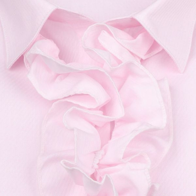 ｱｰｽﾐｭｰｼﾞｯｸ&ｴｺﾛｼﾞｰ 【earth music&ecology】スキッパーカラーブラウス/ピンク×ドビーストライプ/脱着式フリル ピンク系(桃)