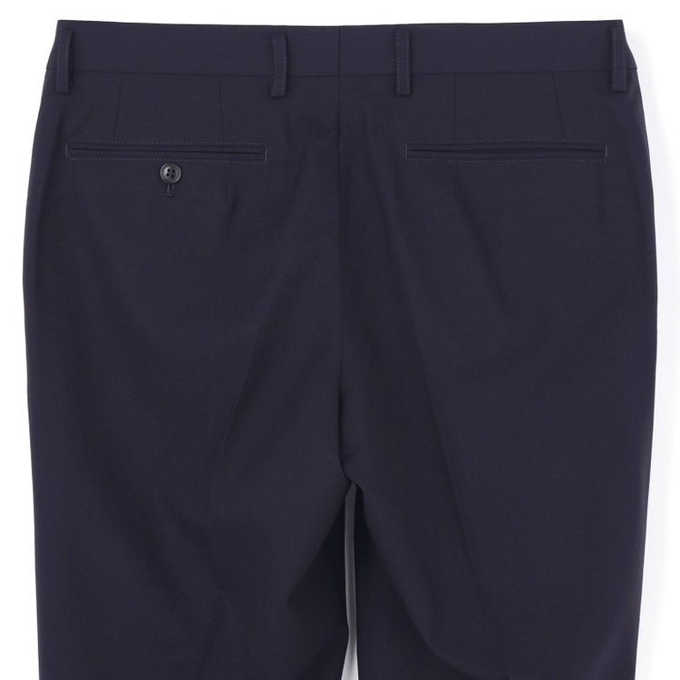 ジョンピアース 【JOHN PEARSE Black SELECT LINE】【年間】0タックパンツ/ネイビー×ソリッド/ULTRA TOUGH S/SHOWER CLEAN/※裾直し必要 紺濃色