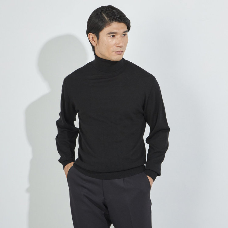 ＪＰコンフォート ネイビー 【JOHN PEARSE comfort navy】【秋冬】タートルネックセーター/ブラック 黒