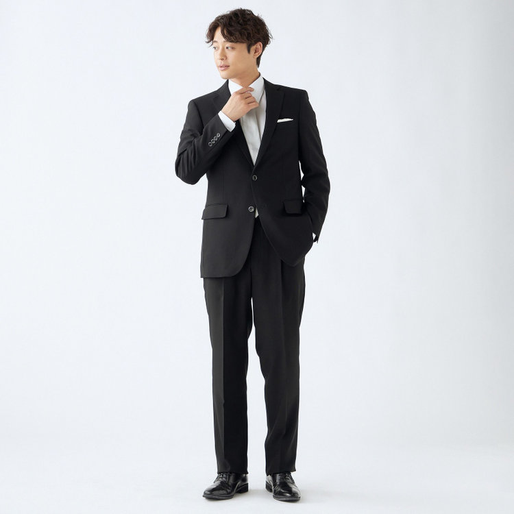 ドナートヴィンチ 【Donato Vinci Italy】【濃染加工】【春夏】サマーフォーマル 2釦シングル1タックパンツ/ウエストアジャスター仕様/防虫加工/ナノ撥水加工/※裾上げ必要 黒