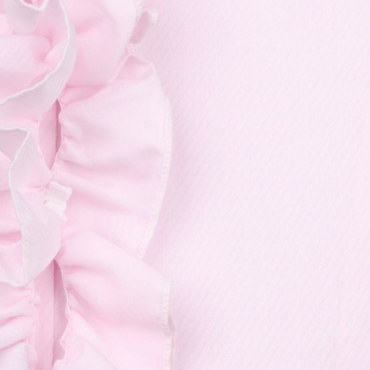 ｱｰｽﾐｭｰｼﾞｯｸ&ｴｺﾛｼﾞｰ 【earth music&ecology】スキッパーカラーブラウス/ピンク×ドビーストライプ/脱着式フリル ピンク系(桃)