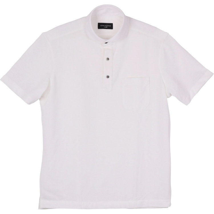 【WEB限定/OUTLET/汚れ・キズ等有】【半袖】【JOHN PEARSE black】【ノーアイロン】ビズポロシャツ/ホワイト/ULTRA MOVE/ニット素材