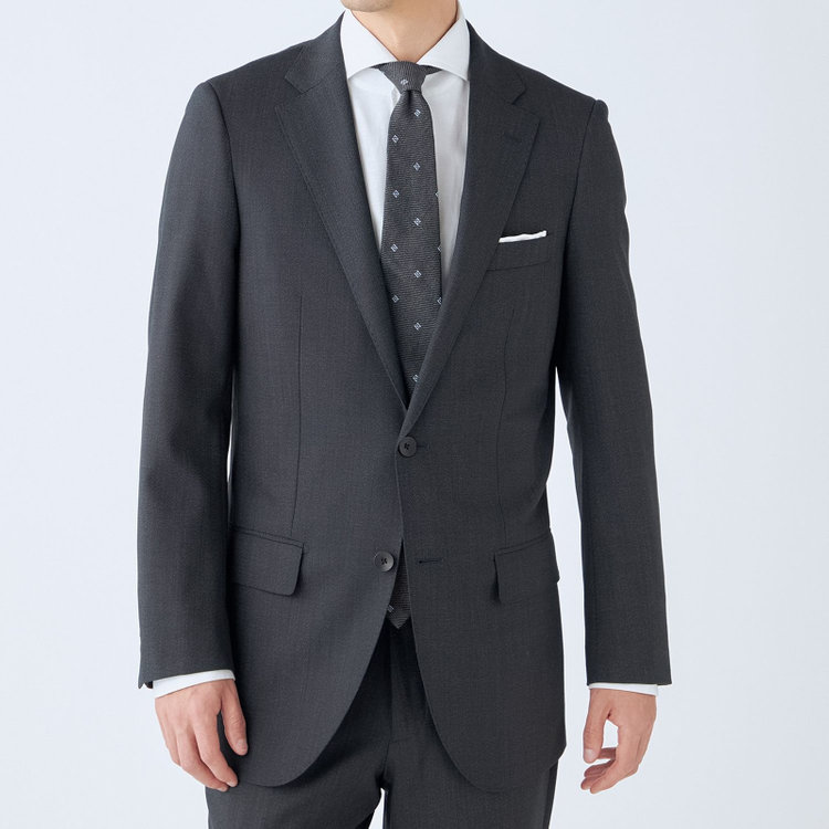 ドナートヴィンチウォモ 【THE 神 SUIT】【Donato Vinci Italy UOMO】【秋冬】2釦シングルスーツ 0タック/グレー/NEW ZEALAND WOOL/REAL COLLECTION/SustainaBee Wool/※裾上げ必要 グレー濃色