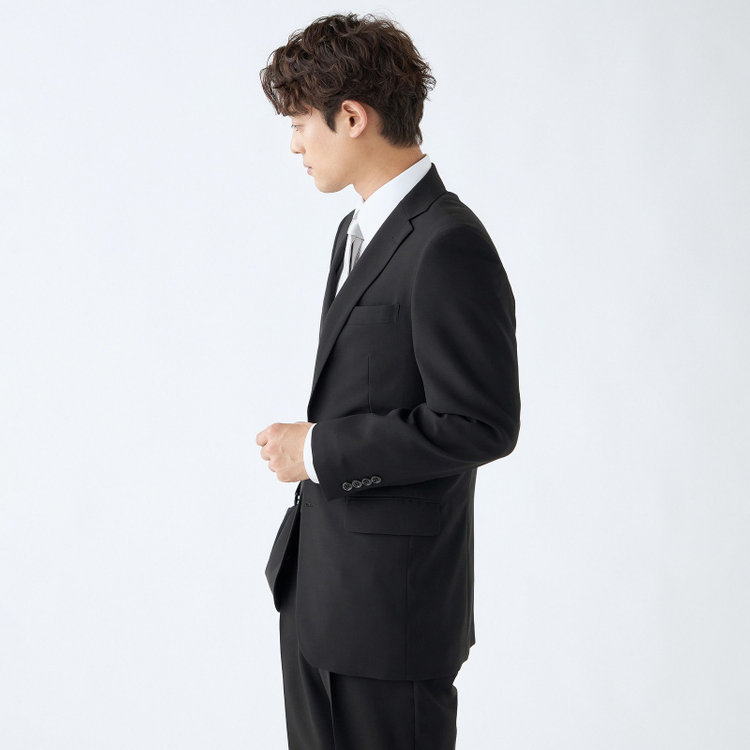 ドナートヴィンチ 【Donato Vinci Italy】【濃染加工】【春夏】サマーフォーマル 2釦シングル1タックパンツ/ウエストアジャスター仕様/防虫加工/ナノ撥水加工/※裾上げ必要 黒