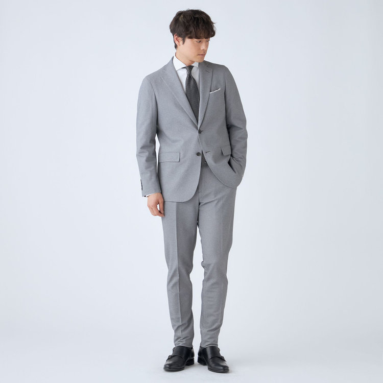 ハイスペックモーション 【HIGH SPEC MOTION】【春夏】0タックパンツ/グレー/ウエストシャーリング仕様/※裾上げ必要 グレー中間