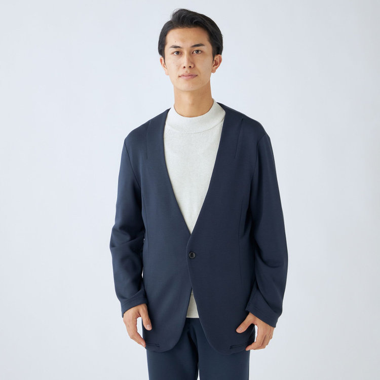 ＵＷＳ ＨＯＭＥ 【ULTRA WORK SUIT/HOME LINE】【春夏】セットアップ1釦ノーカラージャケット/ネイビー ネイビー系(紺)