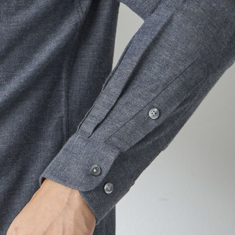 スタンリーブラッカ 【stanley blacker new york】【長袖】起毛シャツ/ネイビー 紺淡色