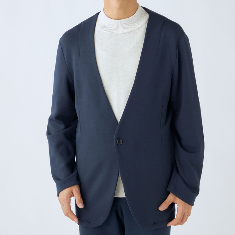 ＵＷＳ ＨＯＭＥ 【ULTRA WORK SUIT/HOME LINE】【春夏】セットアップ1釦ノーカラージャケット/ネイビー ネイビー系(紺)