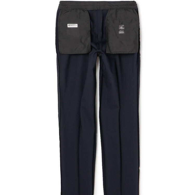 ＪＰ コンフォート 【JOHN PEARSE comfort】【年間】2釦シングルスリーピーススーツ 1タック/ネイビー×シャドーストライプ/ストレッチ/ウエストシャーリング仕様ULTRA MOVE/SHOWER CLEAN/※裾上げ必要 紺中間