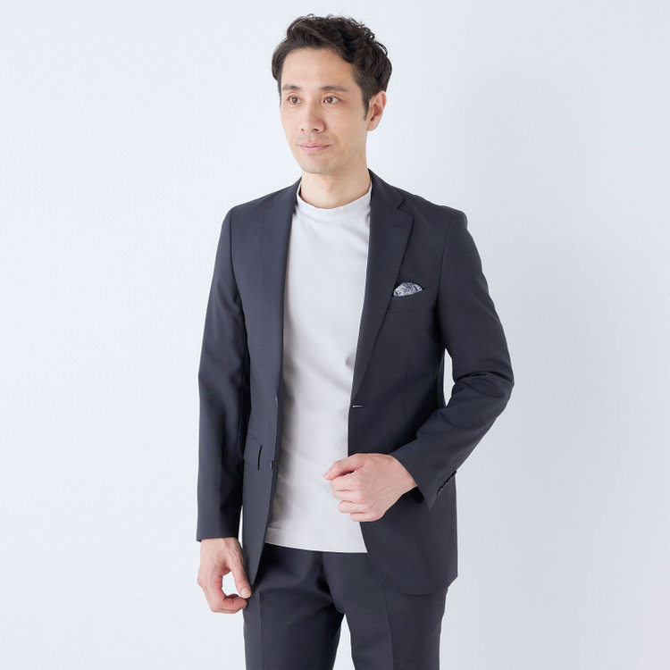 ＪＰ コンフォート 【JOHN PEARSE comfort】【春夏】2釦シングルスーツ ショートタック/ネイビー/REAL NAVY/NEW ZEALAND WOOLSHOWER CLEAN/SustainaBee Wool/※裾上げ必要 紺中間